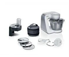 Virtuvinis kombainas Bosch MUM58210 Series 4, Kitchen machine, MUM 5, 1000 W, Baltas, Sidabrinis