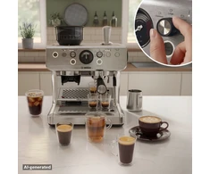 Bosch PFE401B3 Serija 4, Semi Automatic , HomeCafé Series 4, Nerūdijančio plieno