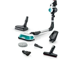Bosch BCS71HYG1 Įkraunamas 2 viename vakuumas dulkių siurblys ir šluostė, Unlimited 7 ProHygienic Aqua, Baltas