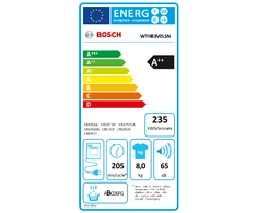 Bosch WTH83V0LSN Serija 4, Džiovyklė su šilumos siurbliu, 8kg