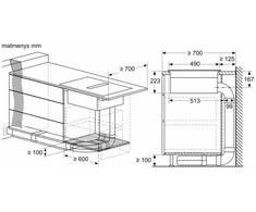 Bosch PVS811B16E Serija 4, Indukcinė kaitlentė su integruota ventiliacijos sistema, 80 cm, kaitlentė be rėmo