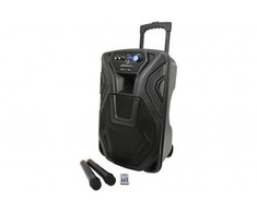 BUSKER-12 NEŠIOJAMA GARSO SISTEMA SU AKUMULIATORIUMI, VHF MIKR. + USB/SD/FM/BT