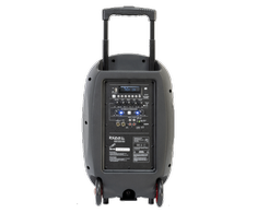 Ibiza Sound PORT12UHF-MKII NEŠIOJAMA GARSO SISTEMA SU AKUMULIATORIUMI + 2X UHF BELAIDŽIAI MIKROFONAI, USB/SD/AUX/BLUETOOTH, 12''/30CM