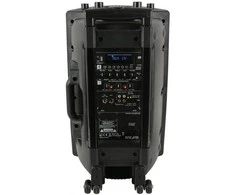 GARSO SISTEMA QTX QX12PA-PLUS, SU AKUMULIATORIUMI, 2X UHF BELAIDŽIAI MIKROFONAI, USB/SD/FM/BLUETOOTH, 12"