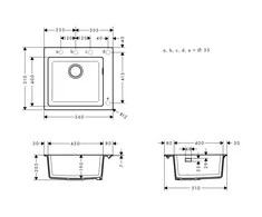 Ant stalviršio montuojama plautuvė Hansgrohe S51 S510-F450, 43312170
