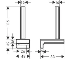 Atsarginio rulonėlio laikiklis Hansgrohe AddStoris 41756700, baltas matinis
