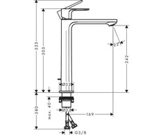 Hansgrohe izlietnes maisītājs Rebris E 240 CoolStart, ar pop-up, matēts juodas