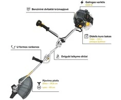 Benzininė krūmapjovė Grunder TT-BC415, 1200 W