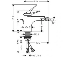 Bidė maišytuvas Hansgrohe Vivenis 75200000, chromas