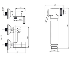 Bide maišytuvo komplektas Rubineta Onyx 625134