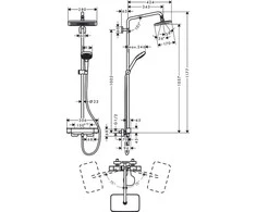 Dušo komplektas Hansgrohe Croma E 27630000