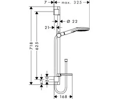 Dušo komplektas Hansgrohe Raindance select E120/Unica&amp;39s puro, 26620000