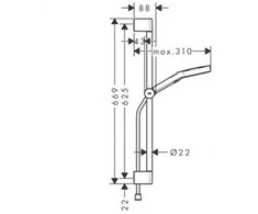 Dušo komplektas Hansgrohe Rainfinity 130 3jet EcoSmart su dušo juosta S Puro 65 cm, stumdomas slanki