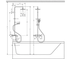Dušo komplektas Hansgrohe Vernis Blend Showerpipe 200 1jet, 26274000