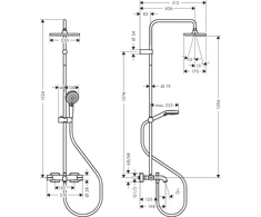Dušo komplektas su termostatiniu maišytuvu Hansgrohe Vernis Shape, 26284000, chromas