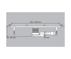 Dušo latakas Viega Advantix Vario 30-120 cm, su nerūdijančio plieno grotelėmis