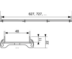 Dušo latako grotelės Tece Plate, 600870, 800mm