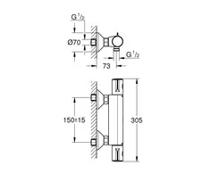 Grohe Grohtherm 800 termostatinis dušo maišytuvas. chromas