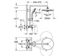Dušo sistema Grohe Euphoria 260, 27475002