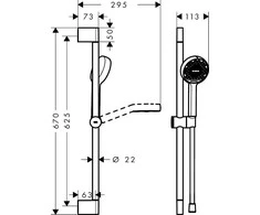 Dušo stovas Hansgrohe Activera Select S 65cm, 28044000