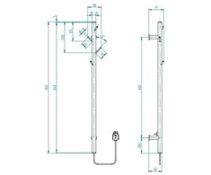 Elektrinis rankšluosčių džiovintuvas Instal Projekt Tubi, 850x88 mm, TUBIE-85C31, juodas matinis