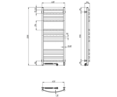 Elektrinis rankšluosčių džiovintuvas Navin Avalon 480*1200 Sensor, baltas, 12-103155-4812, kairinis