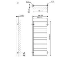 Elektrinis rankšluosčių džiovintuvas Terma Vivo 500 mm x 910 mm, baltas