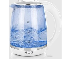 ECG Elektrinis virdulys RK 2020 Baltas Glass, 2 L, 360° base with power cord storage, Mėlyna backlight, 1850-2200 W