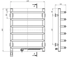 El.rankšluosčių džiovintuvas Navin Simfonia 480*600 Sensor dešinė 12-009033-4860