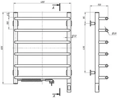 El.rankšluosčių džiovintuvas Navin Simfonia 480*600 Sensor kairė 12-009133-4860
