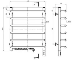 El.rankšluosčių džiovintuvas Navin Simfonia 480*600 Sensor su laikmačiu kairė 10-009133-4860