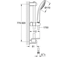 Grohe Euphoria 110 Massage dušo kompl., 3 srovės, 900 mm 27226001