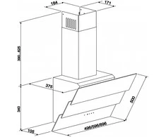 Gartraukis ELEYUS HOOD FNA S L 16 200 60 WH Baltas 60 cm 649 m3/h