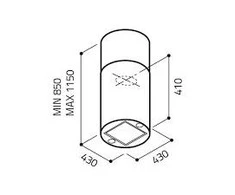Gartraukis Elica TUBE PRO ISLAND WH MAT/A/43