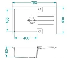 Granitinė plautuvė ALVEUS ROCK 130-03 +sif+vent ruda 4203003