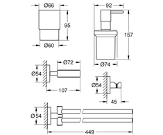 GROHE 40846001 Essentials Master bathroom accessories set 4-in-1