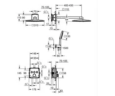 Grohe Potinkinė termostatinė dušo sistema Grohtherm SmartControl 310 34864000