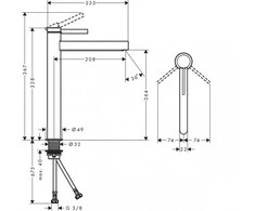 Hansgrohe maišytuvas praustuvui Finoris 260, 76070670
