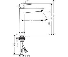 Hansgrohe Maišytuvas praustuvui HG MySport 71112000