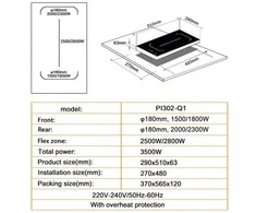 Įmontuojama domino indukcinė kaitlentė Schlosser PI302Q1CW, balta spalva