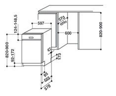 Įmontuojama indaplovė Whirlpool WBC 3C34 PF X