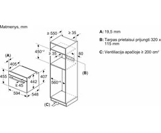 Įmontuojama kompaktiška orkaitė, Bosch CMG7241W1, su mikrobangų funkcija