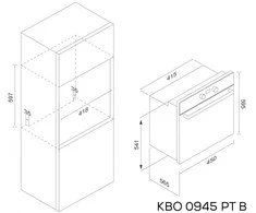 Įmontuojama orkaitė KERNAU KBO 0946 PT B, 45 cm