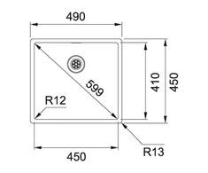 Nerūdijančio plieno plautuvė Franke Box, BXX 210/110-45, rankinis ventilis
