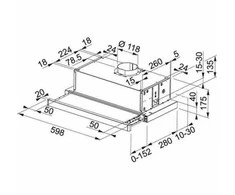 Įmontuojamas gartraukis Franke Telescopic Glass FTC 601 BK GL, 110.0439.279, juodas stiklas