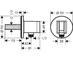 Jungtis potinkiniam dušui Hansgrohe FixFit S 26888670, juodas matinis