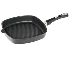 Indukcinė kvadratinė keptuvė AMT Gastroguss su griliaus paviršiumi, 28x28x5 cm AMT E285G-E-Z30-PL