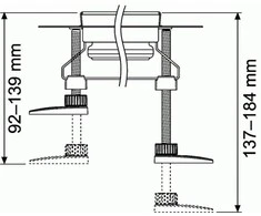 Tece Drainline montavimo kojelės dušo latakui 92-139mm