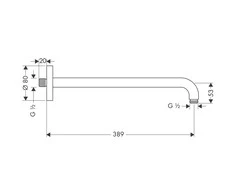 Laikiklis dušo galvai Hansgrohe 27413000, chromo