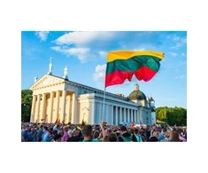 Lietuvos vėliava su kišene ir raišteliai
